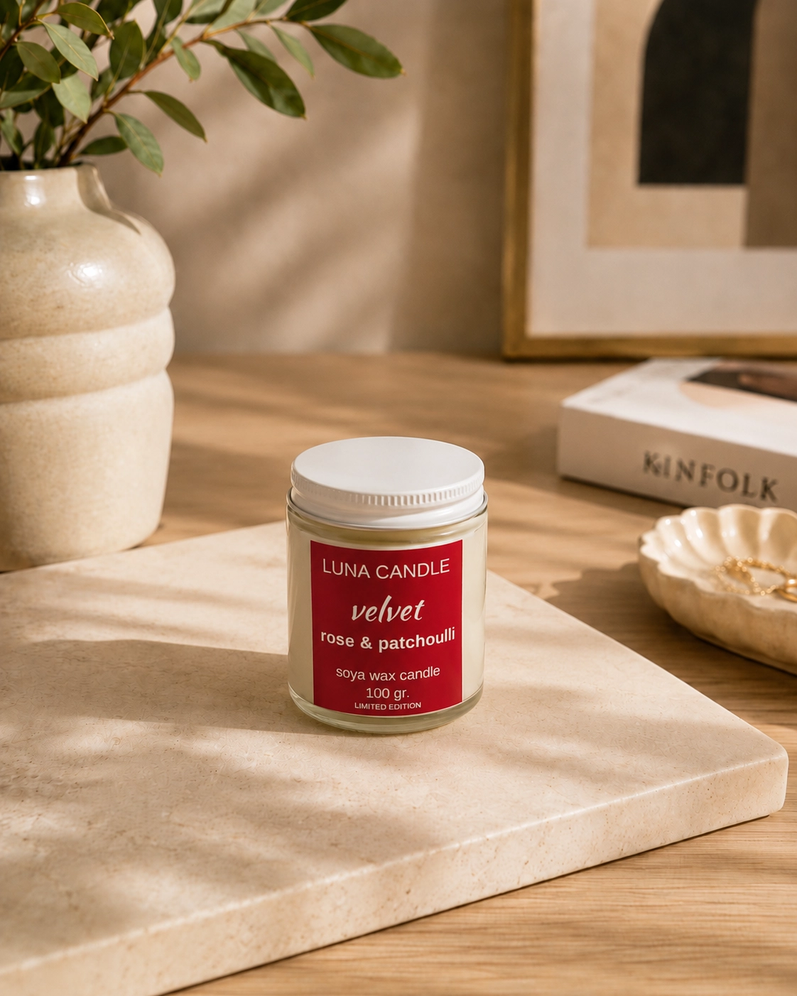 ROSE & PATCHOULLİ  SOYA WAX CANDLE - 100 GR