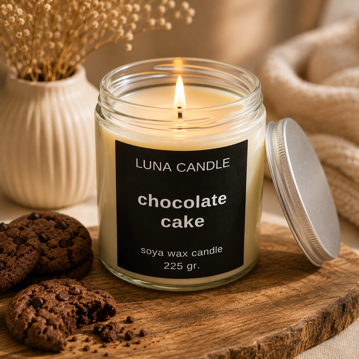 CHOCOLATE CAKE SOYA WAX CANDLE - 225 GR