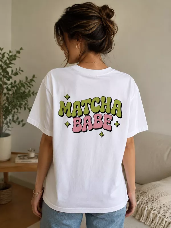 MATCHA BASKILI T-SHİRT