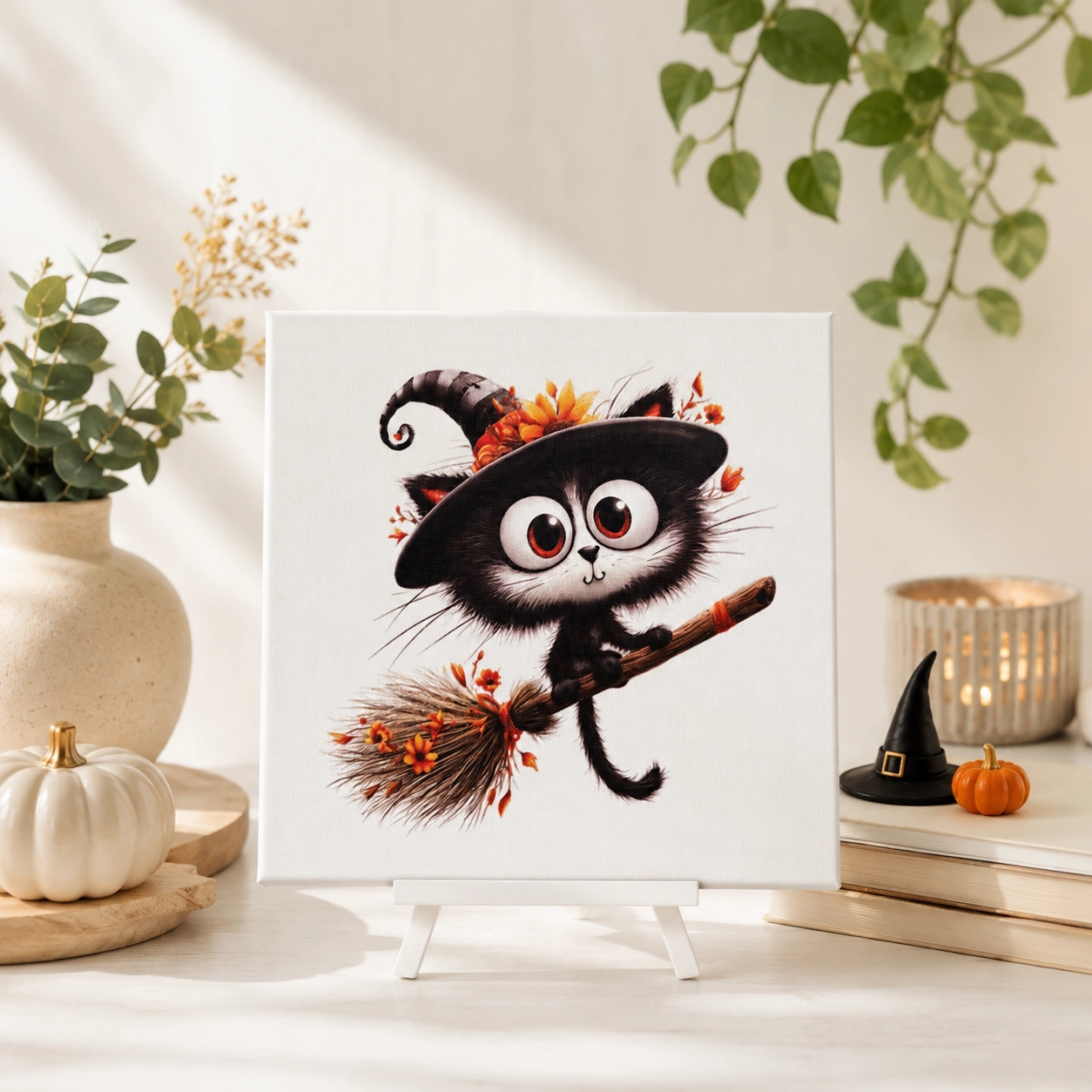 SÜPÜRGELİ KEDİ CANVAS TABLO