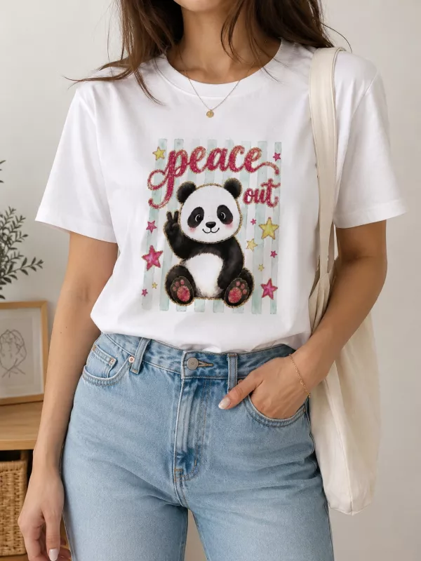 PANDA BASKILI T-SHİRT