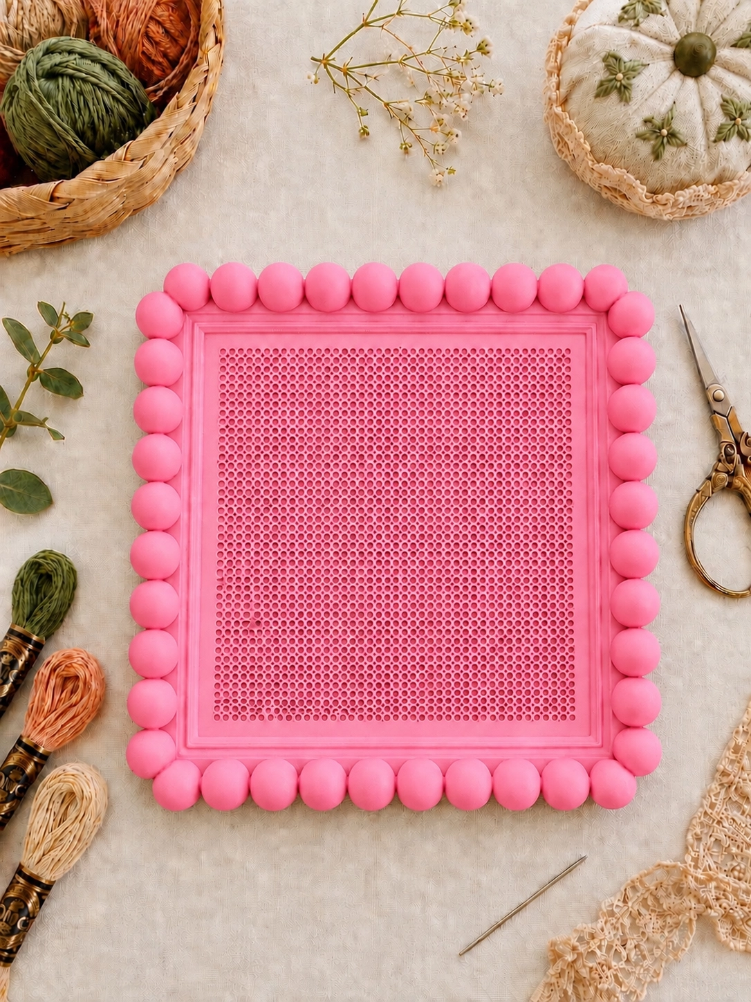BUBBLE KANAVİÇE TABANI - PEMBE