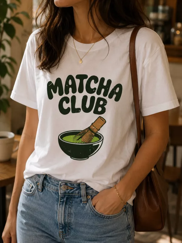 MATCHA CLUB BASKILI T-SHİRT