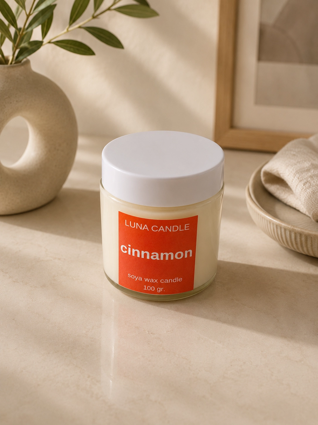 CINNAMON SOYA WAX CANDLE - 100 GR