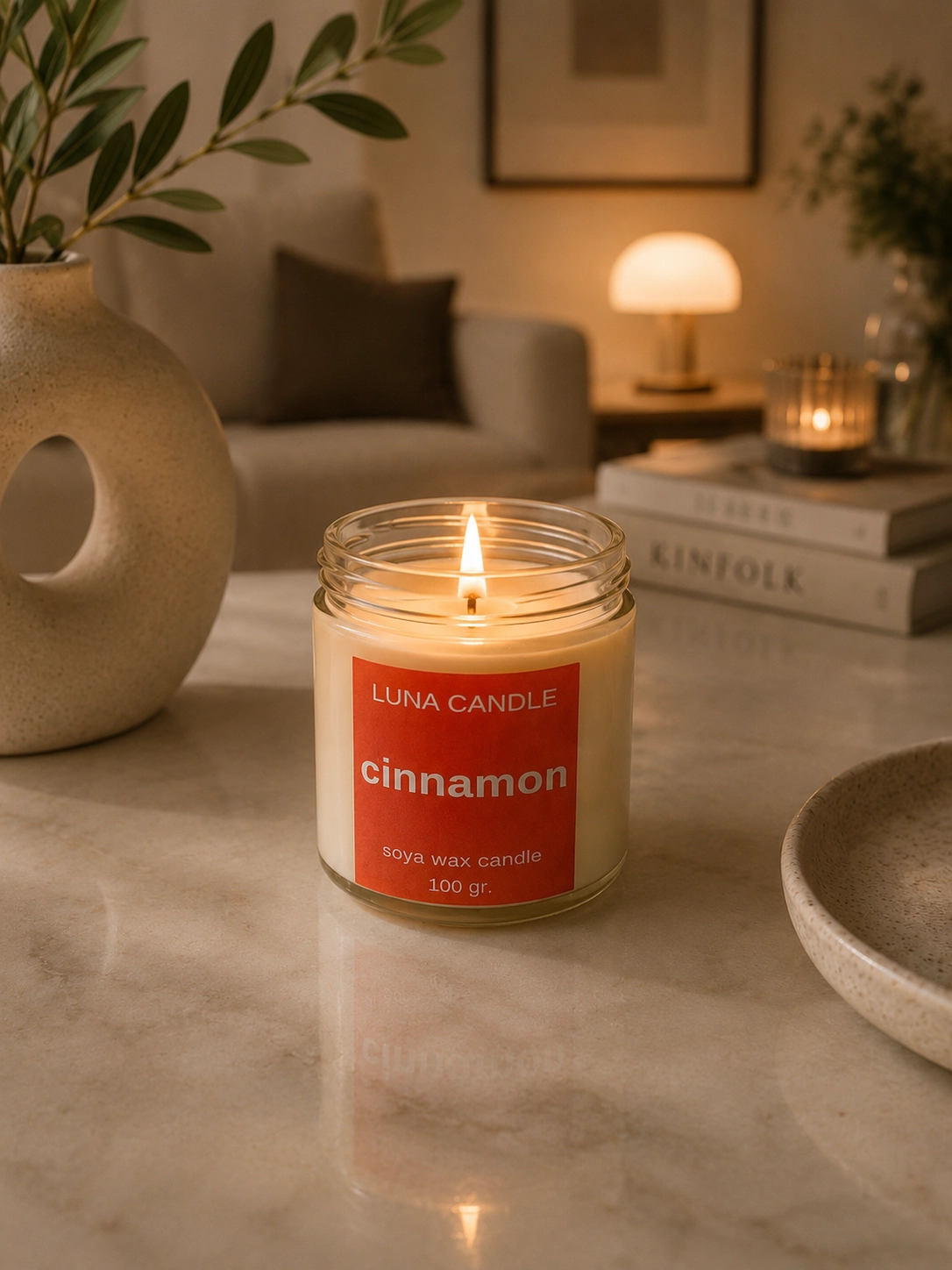 CINNAMON SOYA WAX CANDLE - 225 GR