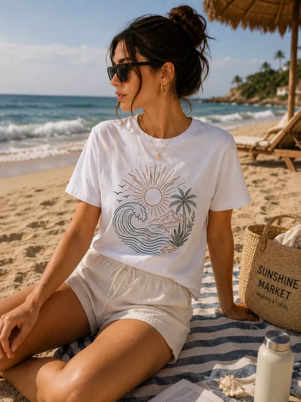 SUMMER BASKILI T-SHİRT