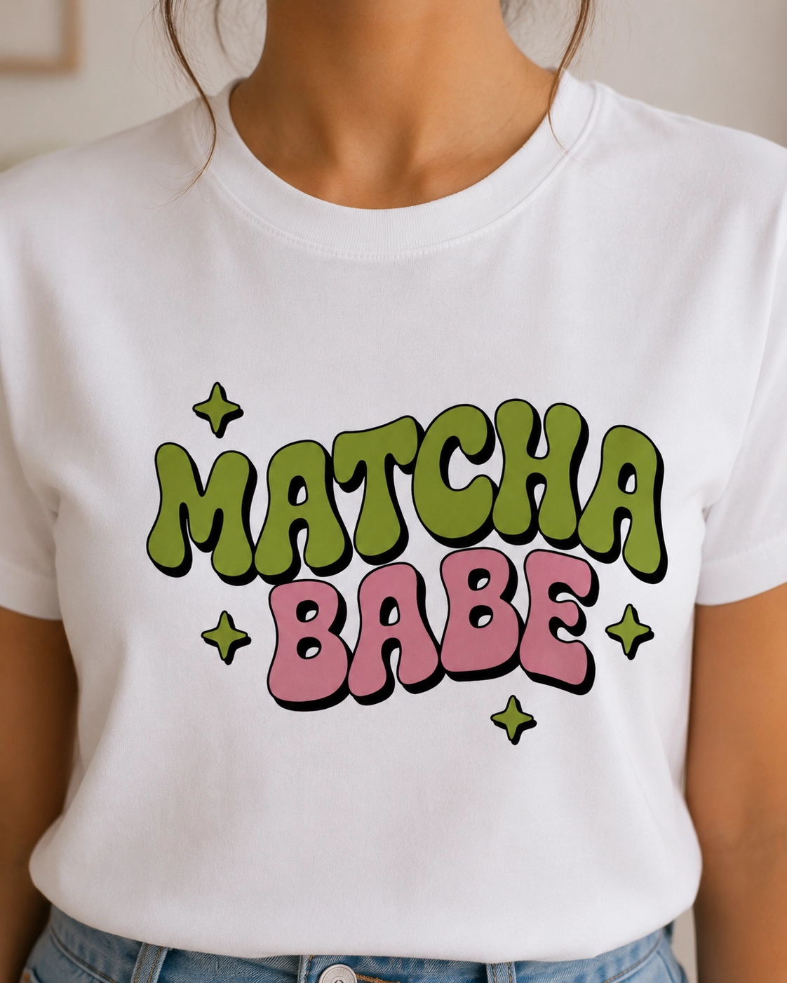 MATCHA BABE  BASKILI T-SHİRT