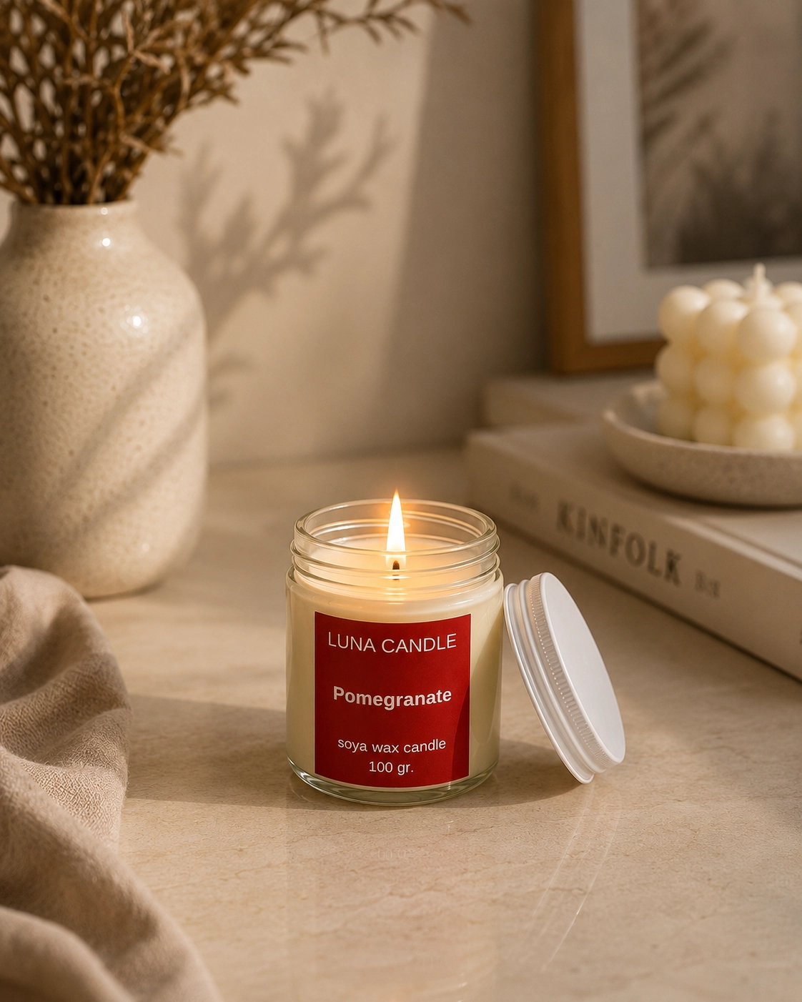 POMEGRANATE SOYA WAX CANDLE - 100GR
