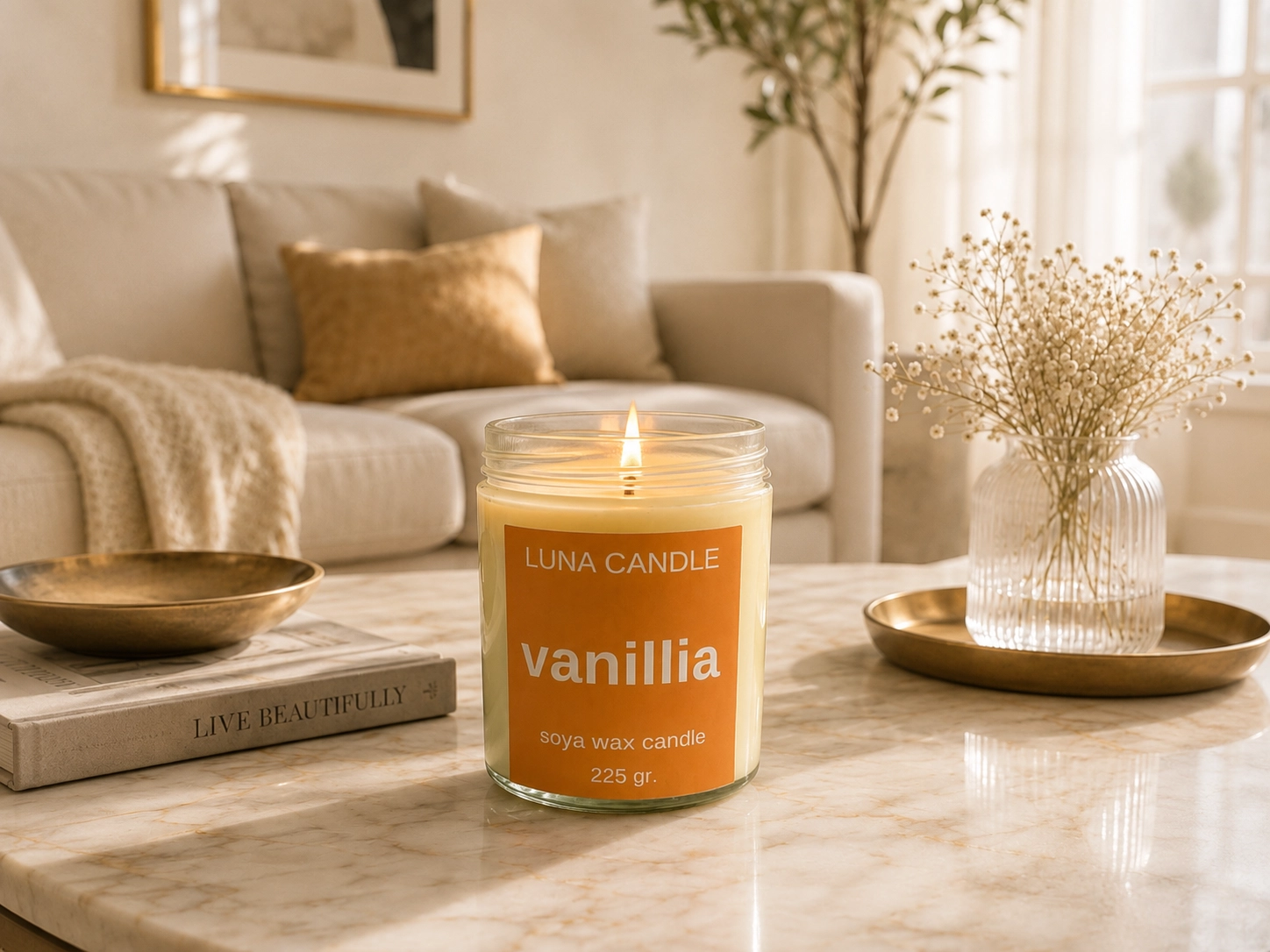 VANİLYA SOYA WAX CANDLE - 225 GR