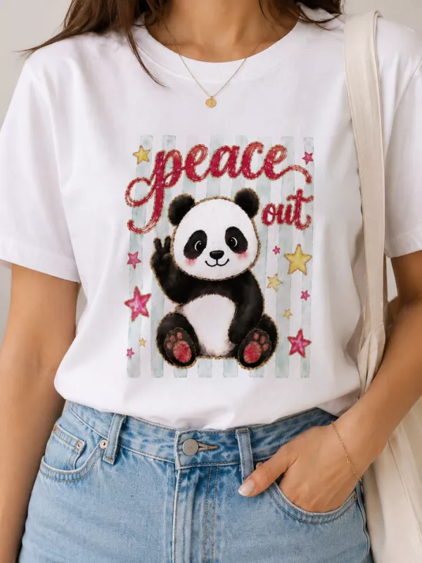 PANDA BASKILI T-SHİRT