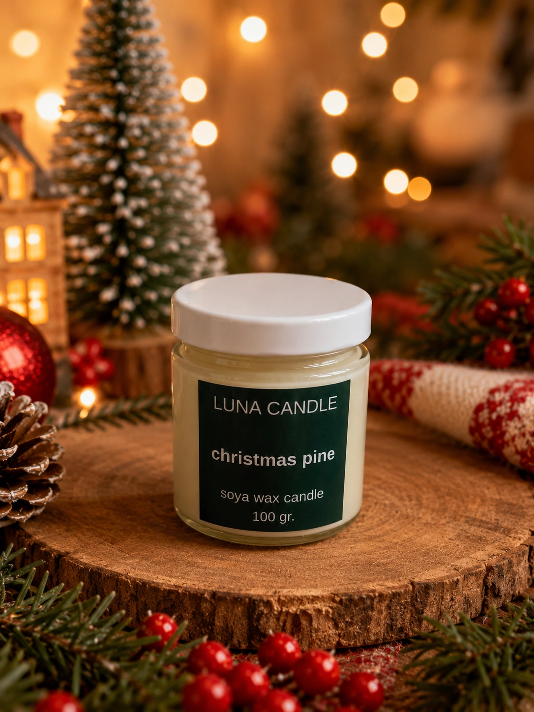 CHRISTMAS & PINE  SOYA WAX CANDLE - 100 GR