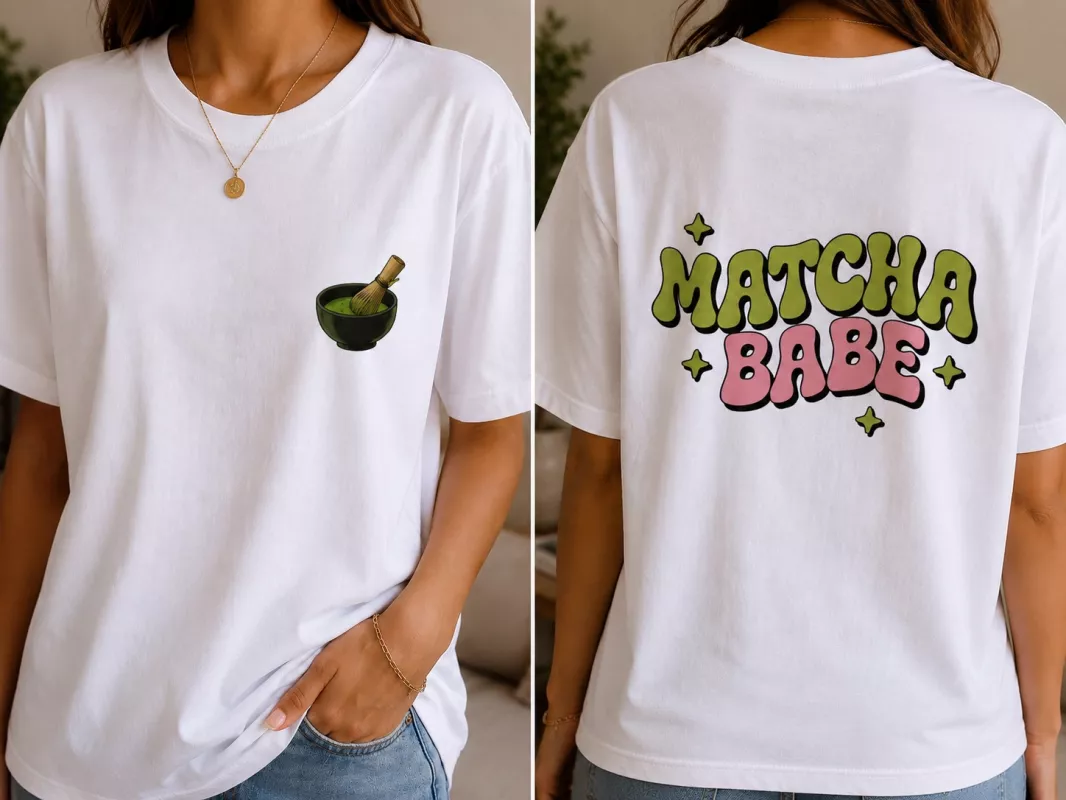MATCHA BASKILI T-SHİRT