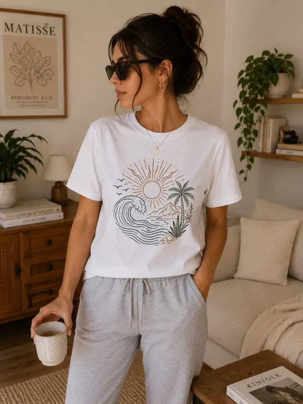 SUMMER BASKILI T-SHİRT