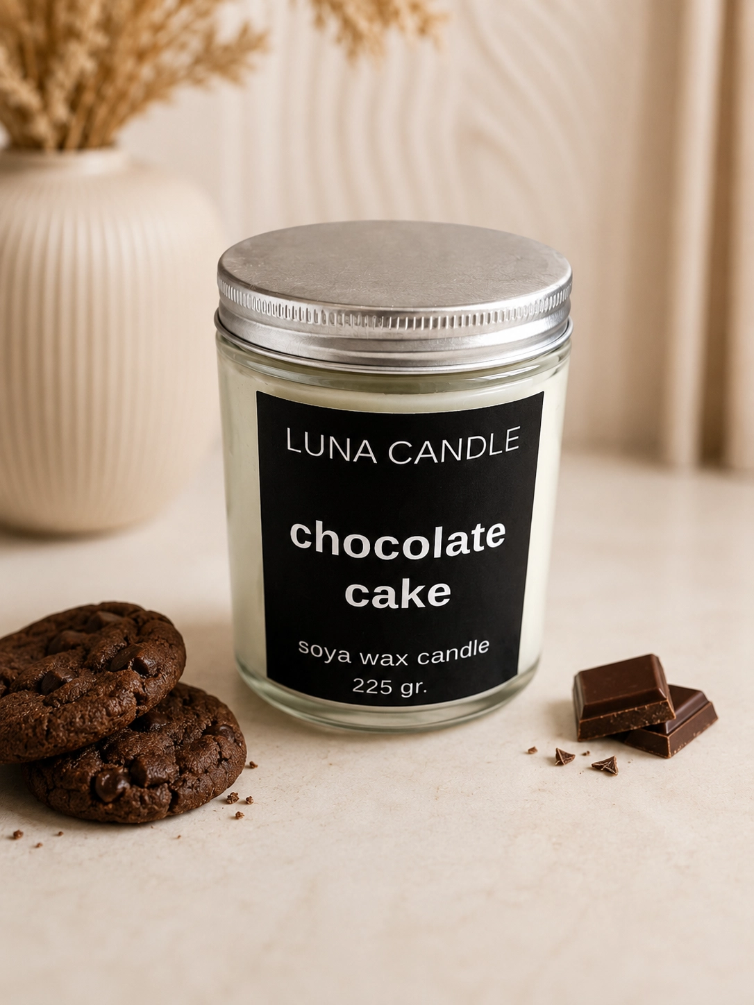 CHOCOLATE CAKE SOYA WAX CANDLE - 225 GR