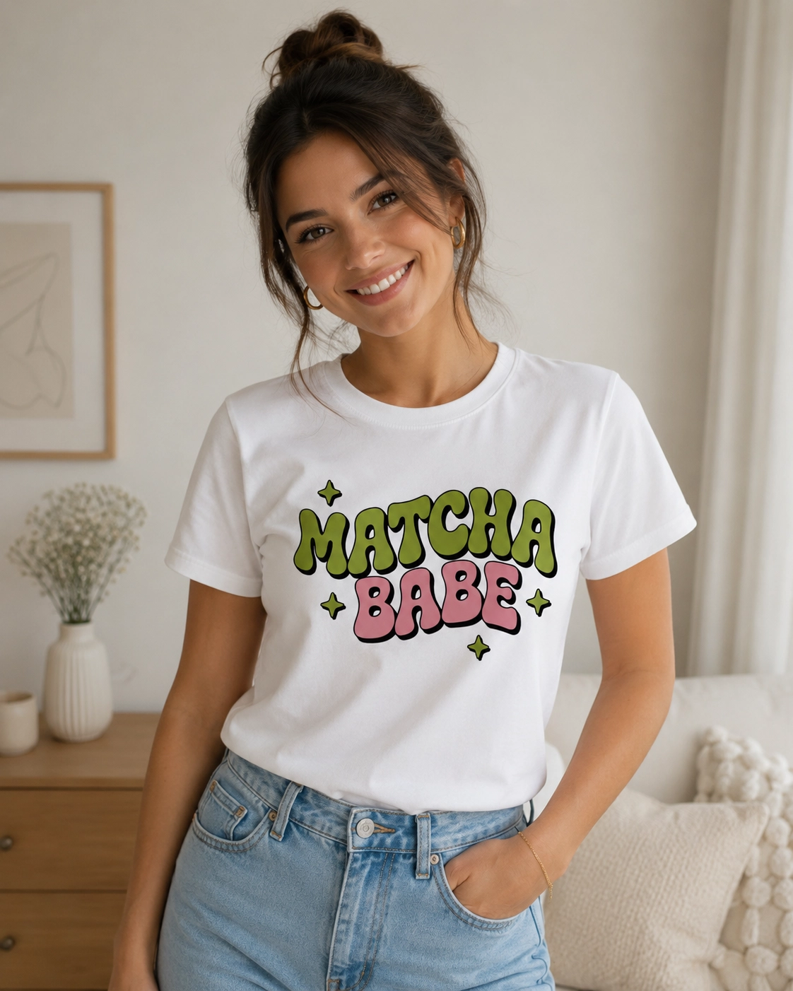 MATCHA BABE  BASKILI T-SHİRT