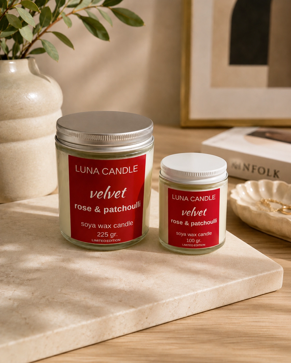 ROSE & PATCHOULLİ  SOYA WAX CANDLE - 100 GR