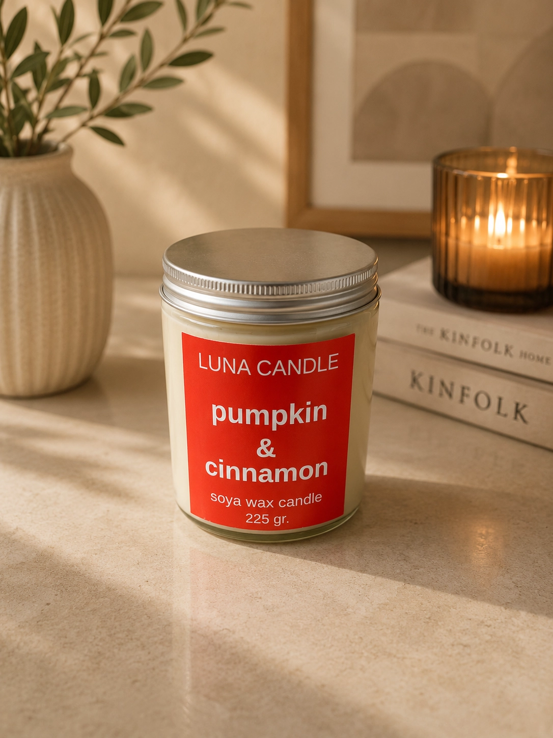 PUMPKIN & CINNAMON SOYA WAX CANDLE - 225 GR