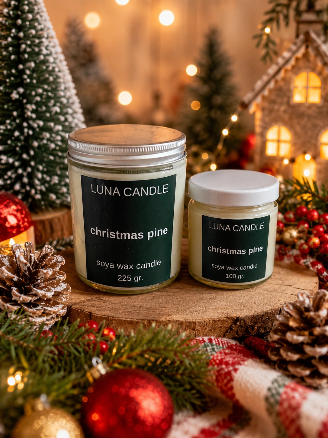 CHRISTMAS & PINE  SOYA WAX CANDLE - 100 GR