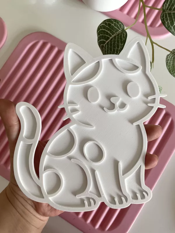 KEDİ ÇOCUK BOYAMA PLAKASI 