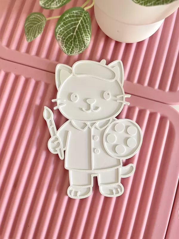 RESSAM KEDİ ÇOCUK BOYAMA PLAKASI - 10 ADET