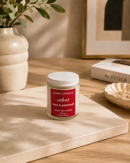 ROSE & PATCHOULLİ  SOYA WAX CANDLE - 100 GR