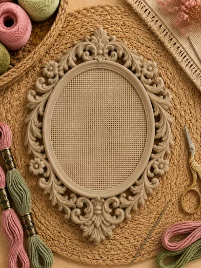 OVAL KANAVİÇE TABANI - BEJ