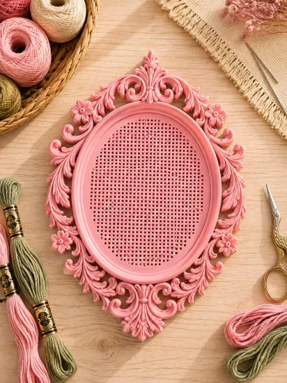 OVAL KANAVİÇE TABANI -PEMBE