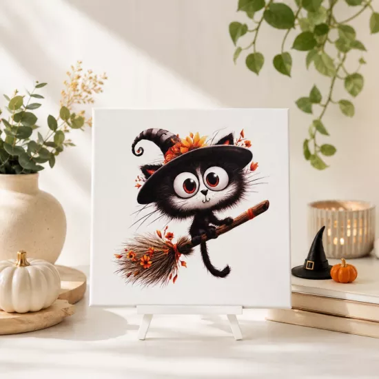 SÜPÜRGELİ KEDİ CANVAS TABLO