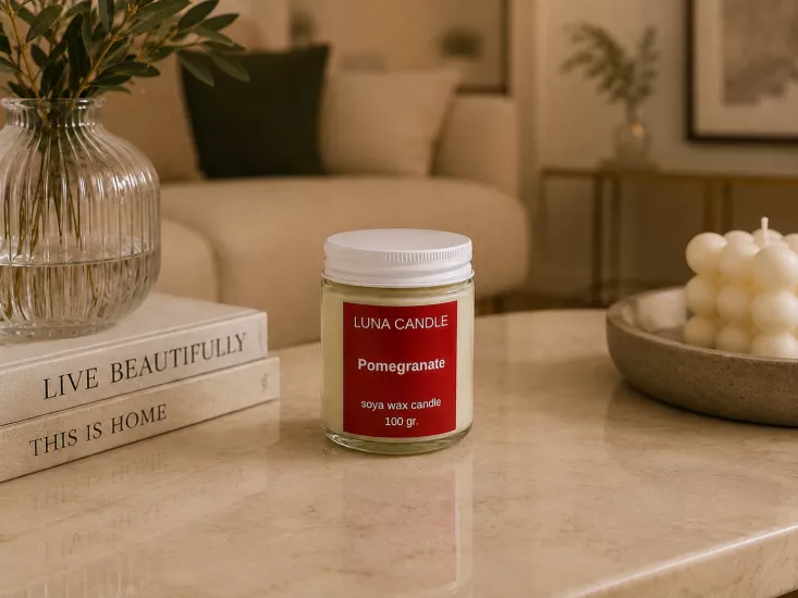 POMEGRANATE SOYA WAX CANDLE - 100GR