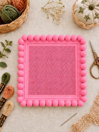 BUBBLE KANAVİÇE TABANI - PEMBE