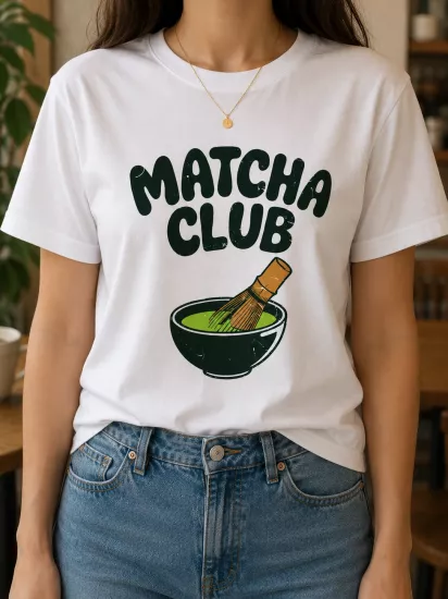 MATCHA CLUB BASKILI T-SHİRT