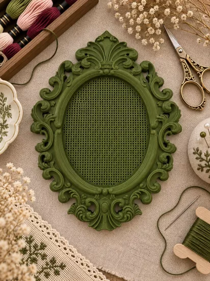 YENİ MODEL VINTAGE OVAL KANAVİÇE TABANI - HAKİ