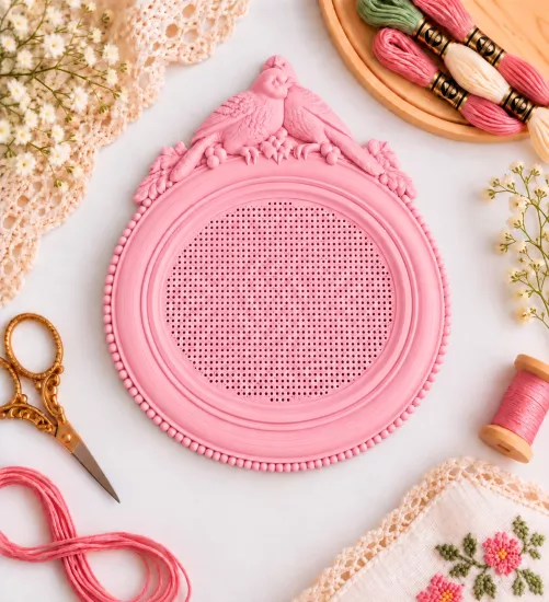 KUŞ KANAVİÇE TABANI - PEMBE
