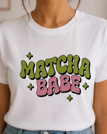 MATCHA BABE  BASKILI T-SHİRT