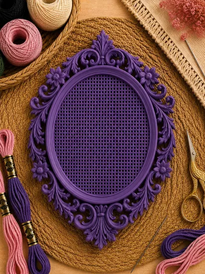 OVAL KANAVİÇE TABANI - MOR
