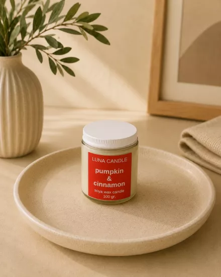 PUMPKIN & CINNAMON SOYA WAX CANDLE - 100 GR