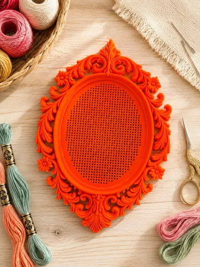 OVAL KANAVİÇE TABANI - TURUNCU