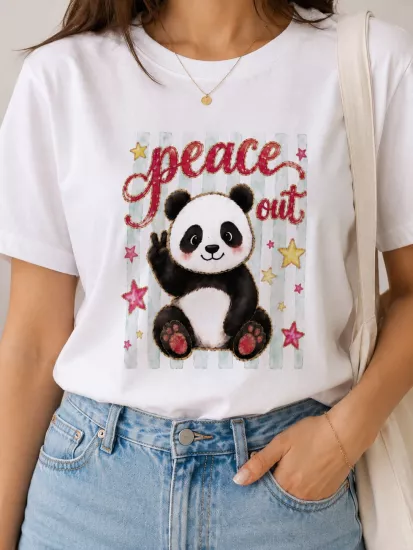 PANDA BASKILI T-SHİRT