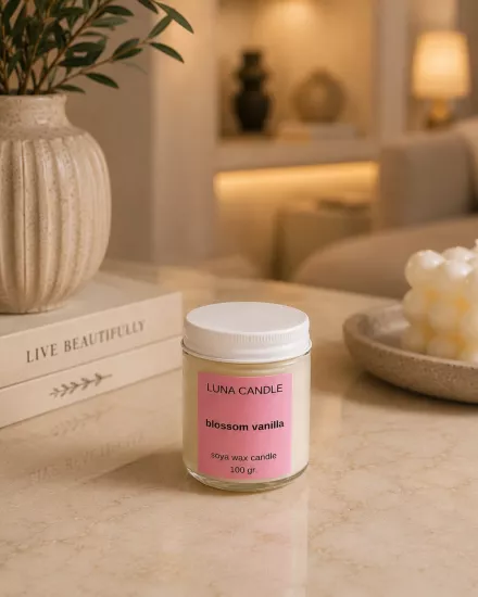 BLOSSOM VANILLIA SOYA WAX CANDLE - 100 GR