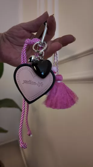 PEMBE KALP ÇANTA CHARM