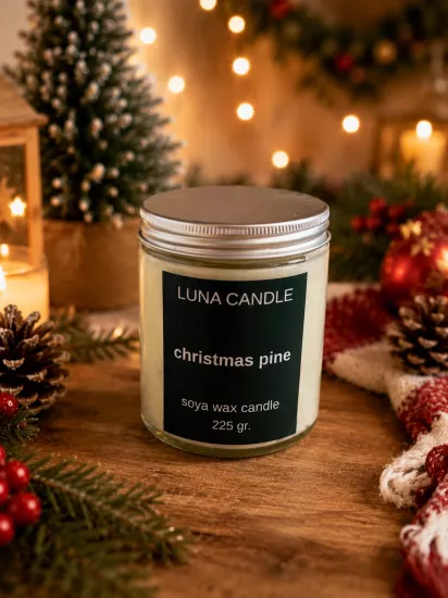CHRISTMAS & PINE  SOYA WAX CANDLE - 225 GR