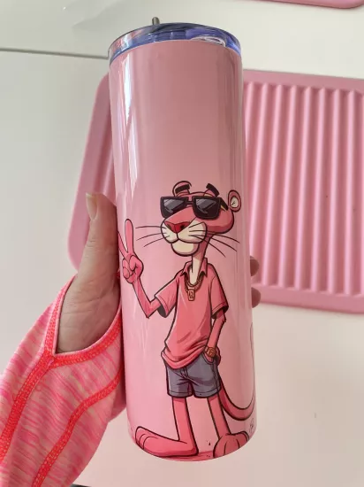 PEMBE PANTER ÇELİK TERMOS