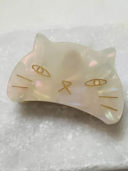 KEMİK HOLOGRAM KEDİ MANDAL TOKA